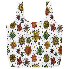 Flower Floral Sunflower Rose Pattern Base Full Print Recycle Bags (l)  by Mariart