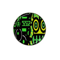 Half Grower Banner Polka Dots Circle Plaid Green Black Yellow Hat Clip Ball Marker (4 Pack)