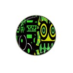 Half Grower Banner Polka Dots Circle Plaid Green Black Yellow Hat Clip Ball Marker (4 pack) Front