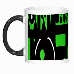 Half Grower Banner Polka Dots Circle Plaid Green Black Yellow Morph Mugs by Mariart