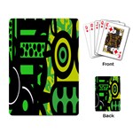 Half Grower Banner Polka Dots Circle Plaid Green Black Yellow Playing Card Back