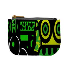 Half Grower Banner Polka Dots Circle Plaid Green Black Yellow Mini Coin Purses