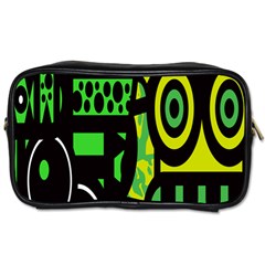 Half Grower Banner Polka Dots Circle Plaid Green Black Yellow Toiletries Bags 2-side by Mariart