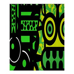 Half Grower Banner Polka Dots Circle Plaid Green Black Yellow Shower Curtain 60  X 72  (medium) 