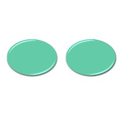 Aquamarine Solid Color  Cufflinks (Oval)