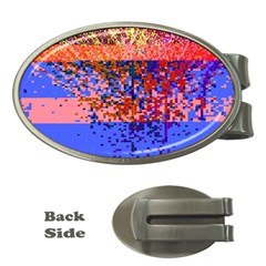 Glitchdrips Shadow Color Fire Money Clips (oval)  by Mariart