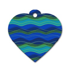 Geometric Line Wave Chevron Waves Novelty Dog Tag Heart (two Sides) by Mariart