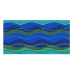 Geometric Line Wave Chevron Waves Novelty Satin Shawl Front