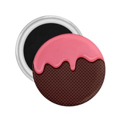 Ice Cream Pink Choholate Plaid Chevron 2 25  Magnets by Mariart