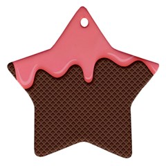 Ice Cream Pink Choholate Plaid Chevron Ornament (star)