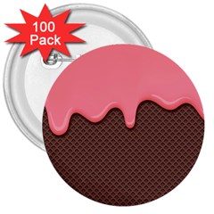 Ice Cream Pink Choholate Plaid Chevron 3  Buttons (100 Pack)  by Mariart