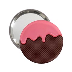 Ice Cream Pink Choholate Plaid Chevron 2 25  Handbag Mirrors by Mariart