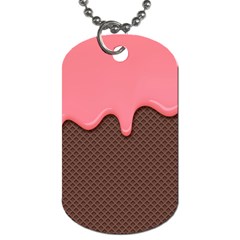 Ice Cream Pink Choholate Plaid Chevron Dog Tag (one Side)