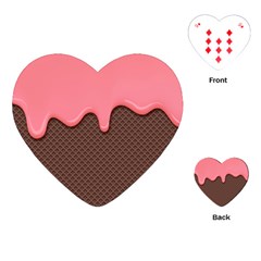 Ice Cream Pink Choholate Plaid Chevron Playing Cards (heart) 