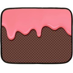 Ice Cream Pink Choholate Plaid Chevron Double Sided Fleece Blanket (mini) 