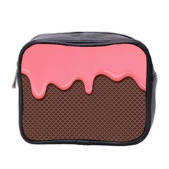 Ice Cream Pink Choholate Plaid Chevron Mini Toiletries Bag 2-side