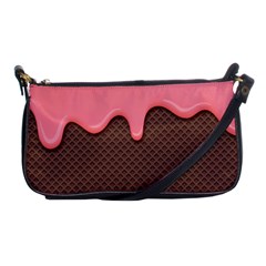 Ice Cream Pink Choholate Plaid Chevron Shoulder Clutch Bags by Mariart