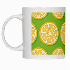 Lime Orange Yellow Green Fruit White Mugs