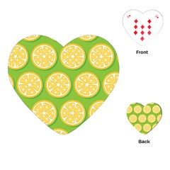 Lime Orange Yellow Green Fruit Playing Cards (heart) 