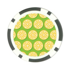 Lime Orange Yellow Green Fruit Poker Chip Card Guard by Mariart