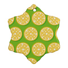 Lime Orange Yellow Green Fruit Snowflake Ornament (two Sides) by Mariart