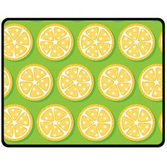 Lime Orange Yellow Green Fruit Double Sided Fleece Blanket (medium) 