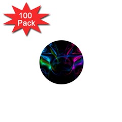 Light Waves Light Red Blue 1  Mini Buttons (100 pack) 