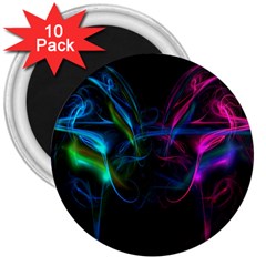 Light Waves Light Red Blue 3  Magnets (10 pack) 