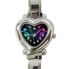 Light Waves Light Red Blue Heart Italian Charm Watch