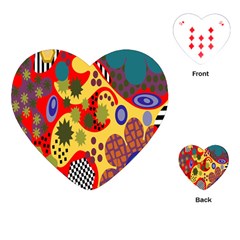 Line Star Polka Dots Plaid Circle Playing Cards (heart) 