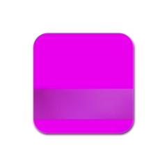 Line Pink Rubber Square Coaster (4 Pack) 
