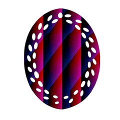 Photography Illustrations Line Wave Chevron Red Blue Vertical Light Oval Filigree Ornament (two Sides)