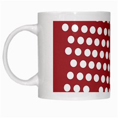 Pink White Polka Dots White Mugs by Mariart