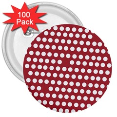 Pink White Polka Dots 3  Buttons (100 Pack) 