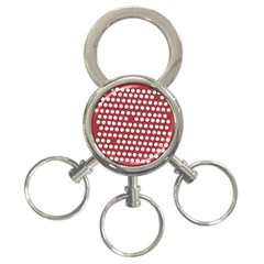 Pink White Polka Dots 3-ring Key Chains by Mariart