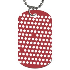 Pink White Polka Dots Dog Tag (one Side) by Mariart