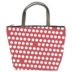 Pink White Polka Dots Bucket Bags