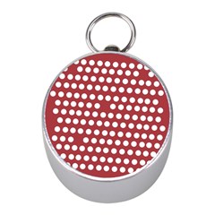 Pink White Polka Dots Mini Silver Compasses by Mariart