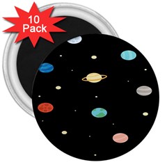 Planets Space 3  Magnets (10 Pack)  by Mariart