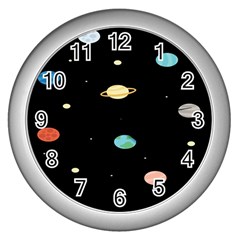 Planets Space Wall Clocks (silver) 