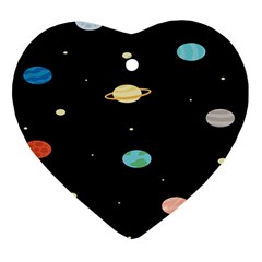 Planets Space Heart Ornament (two Sides)
