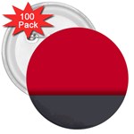 Red Gray Flag Line Horizontal 3  Buttons (100 pack)  Front