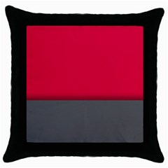 Red Gray Flag Line Horizontal Throw Pillow Case (black)