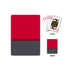 Red Gray Flag Line Horizontal Playing Cards (mini)  by Mariart