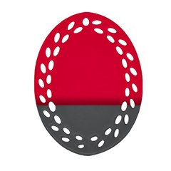 Red Gray Flag Line Horizontal Ornament (oval Filigree)
