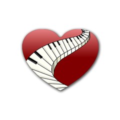 Piano Keys Music Heart Coaster (4 Pack)  by Mariart