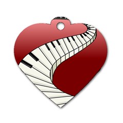 Piano Keys Music Dog Tag Heart (one Side)