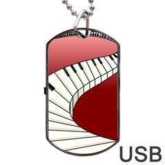 Piano Keys Music Dog Tag Usb Flash (one Side) by Mariart