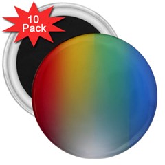 Rainbow Flag Simple 3  Magnets (10 Pack) 