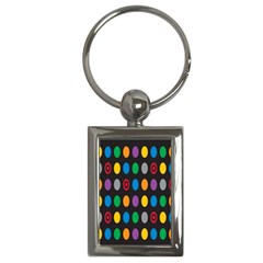 Polka Dots Rainbow Circle Key Chains (rectangle)  by Mariart